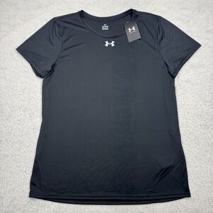 NWT Under Armour UA Tech Team Short Sleeve Shirt Black Women's Size XL